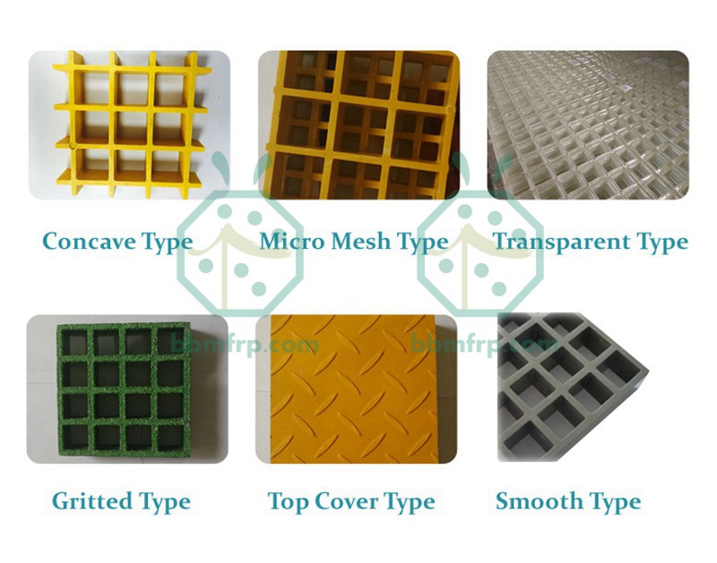 Various Surfaces of FRP Molded Grating