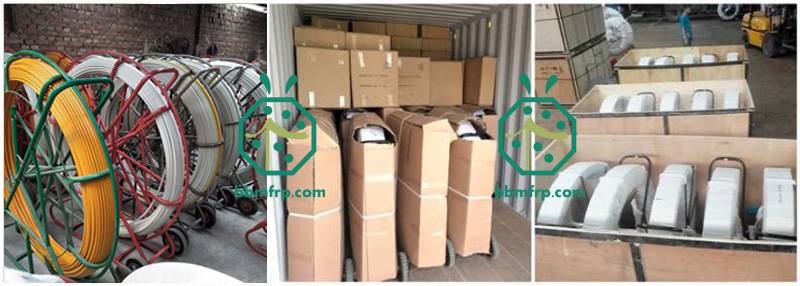 Fiberglass duct rodder packed with carton or crates for sea freight transport
