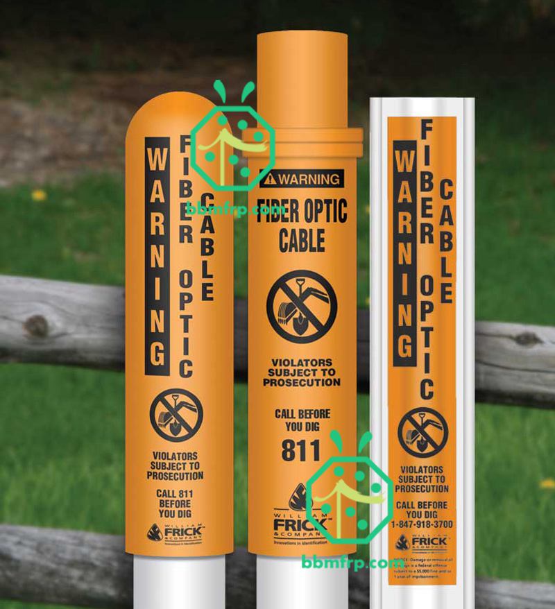 Fiberglass Sign Posts For Fiber Optic Cable Construction Warning