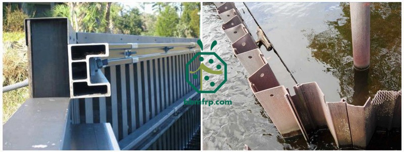 Application of waterfront fiberglass sheet pile for waterfront structures