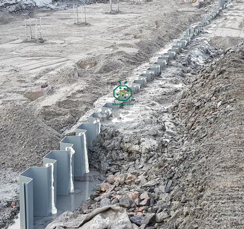 Composite Sheet Piling Securing Small Landslides